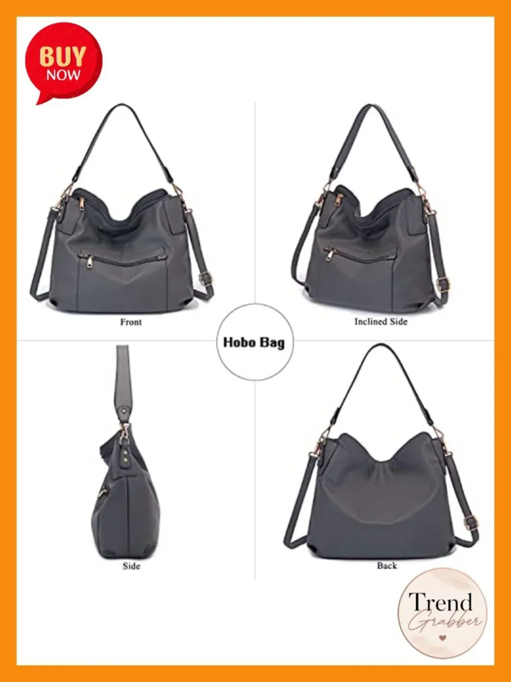 Large Hobo Crossbody Bag Wallet Set Women Faux Leather Shoulder Handbag